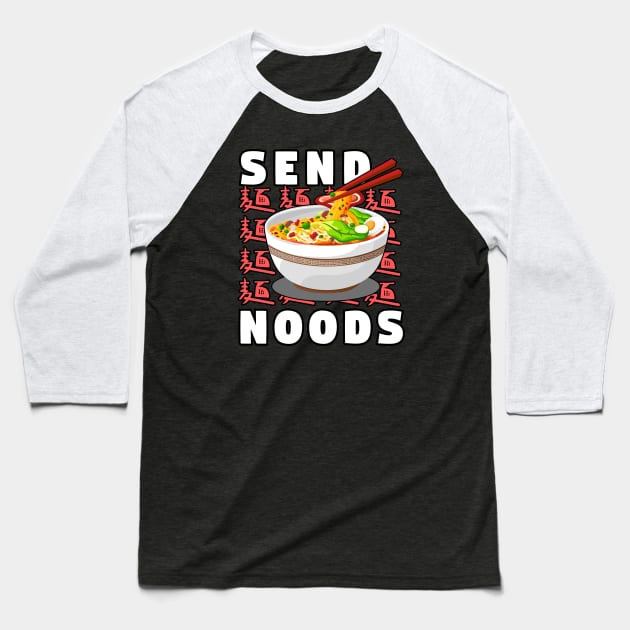 Noodle Humor Delight Hilarious Design for Pasta Lovers Baseball T-Shirt by ProLakeDesigns